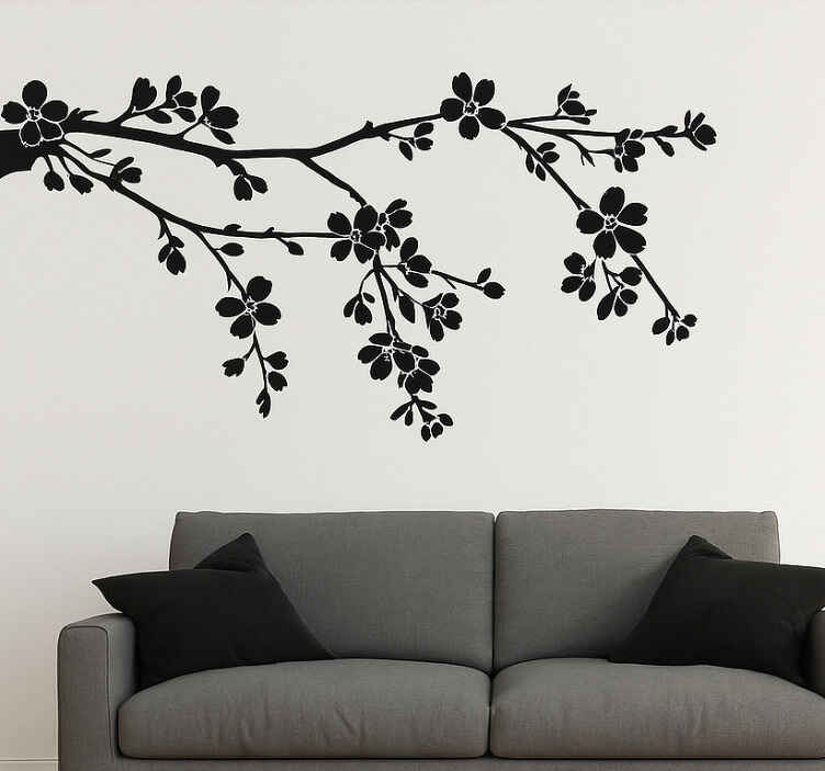 Black Tree branch wall decal for living room - TenStickers