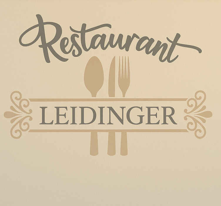 Wandtattoo Chefkoch individuelles restaurant mit utensilien - TenStickers