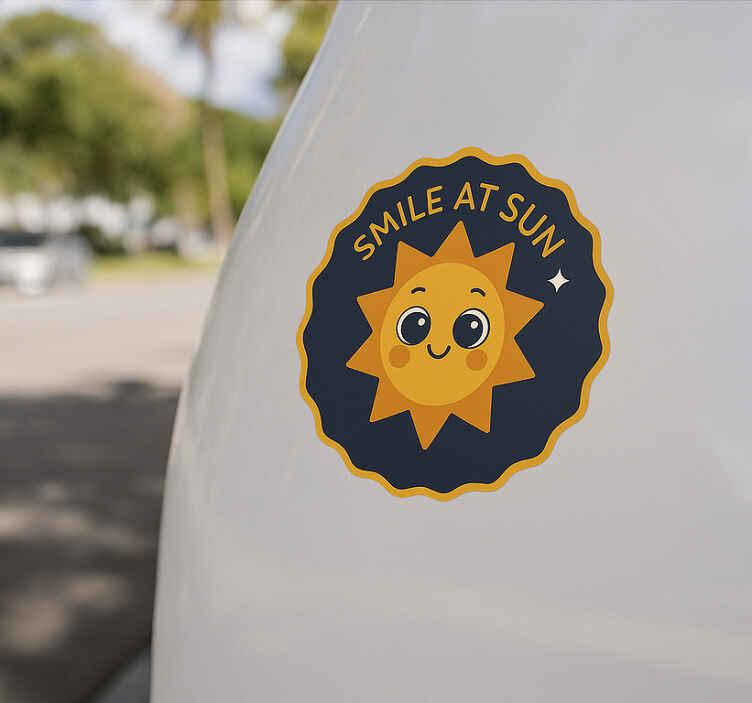 Adesivo per auto sorridi al sole - TenStickers