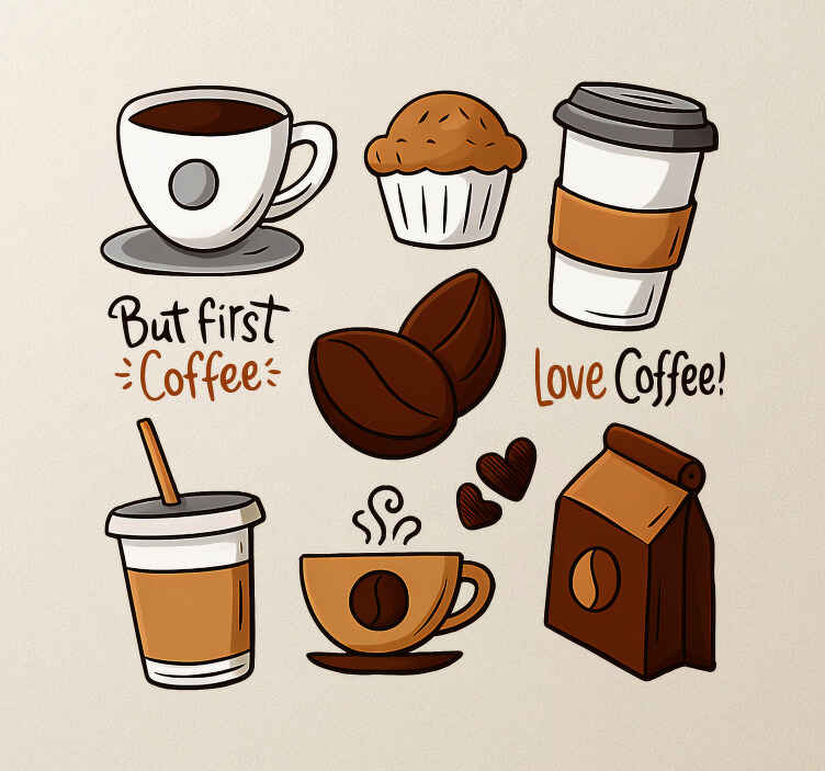 Autocolant de bucătar grupul iubitorilor de cafea - TenStickers