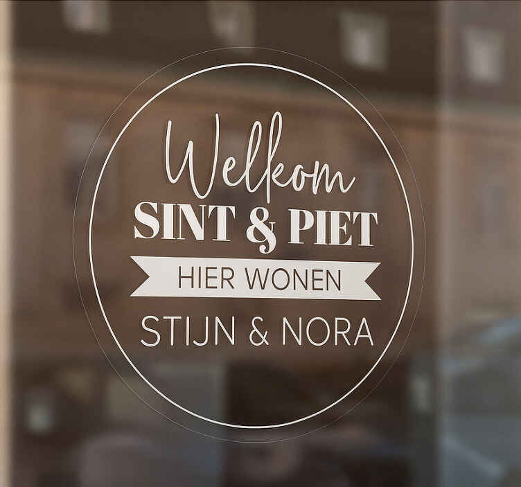 Sticker fenêtre ¨hier wonen¨ rond - TenStickers