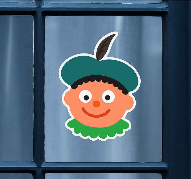 Pietenhoofden vrolijk raamsticker - TenStickers
