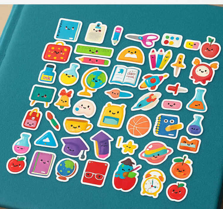 Adesivo murale bambini elementi del set scolastico - TenStickers