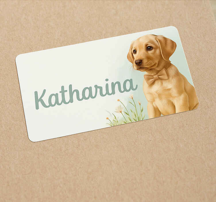Wandtattoo Kinderzimmer hundemarke mit namen - TenStickers