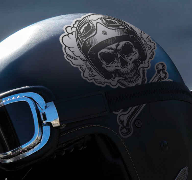 Motorbike skeleteon design motorcycle sticker - TenStickers