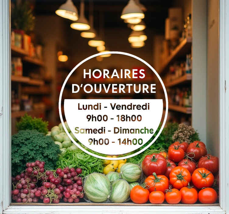 Sticker vitrine heures d'ouverture du cercle - TenStickers