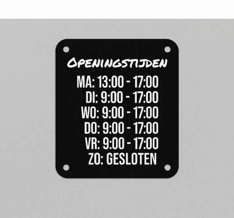Originele openingstijden etalage sticker - TenStickers
