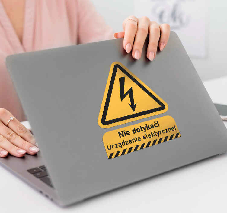 Do not touch! Electrical device! laptop sticker - TenStickers