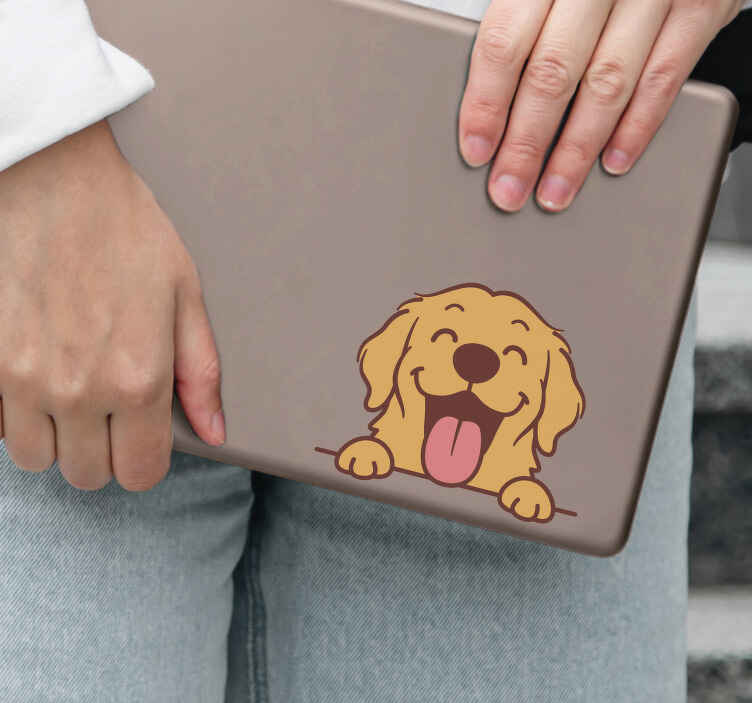Labrador with tongue out laptop sticker - TenStickers