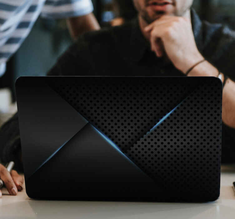 Naklejka na laptopa pół czarnego i niebieskiego - TenStickers