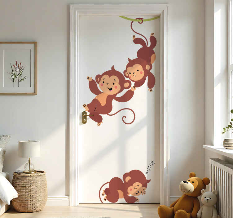 çocuk odası için maymunlar hayvan çıkartması - TenStickers
