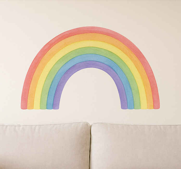 Regenboog aquarelverf muursticker - TenStickers
