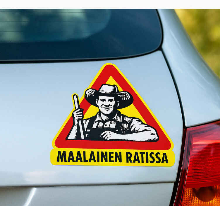 Maanviljelijän ajovaroitus autotarra - Tenstickers