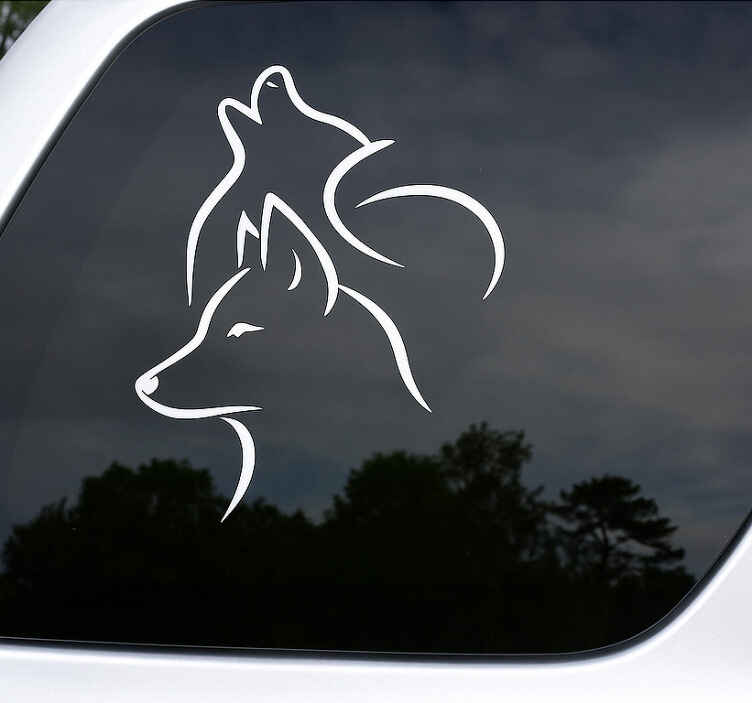 Hayvan çıkartması kurt çizim sanatı - TenStickers