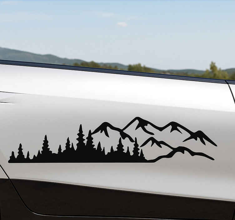 Adesivo per auto foresta montana monocolore - TenStickers