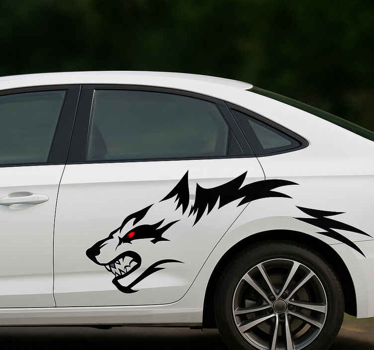 Adesivo per auto lato lupo feroce - TenStickers