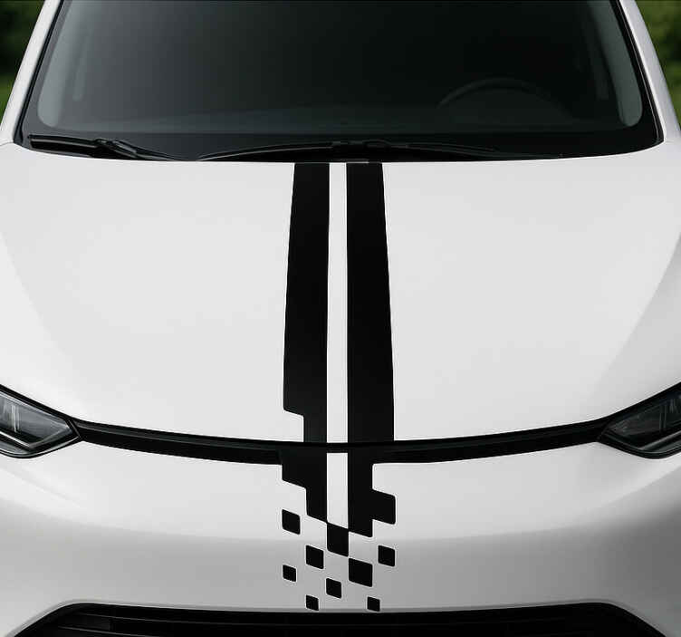 Autocollant voiture rayures abstraites pour capot - TenStickers