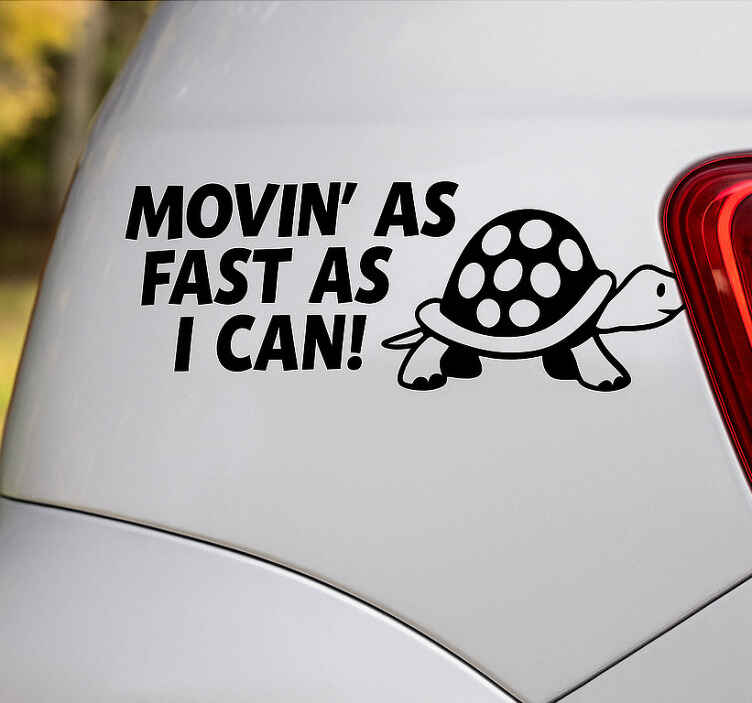 Adesivo per auto tartaruga lenta divertente - TenStickers