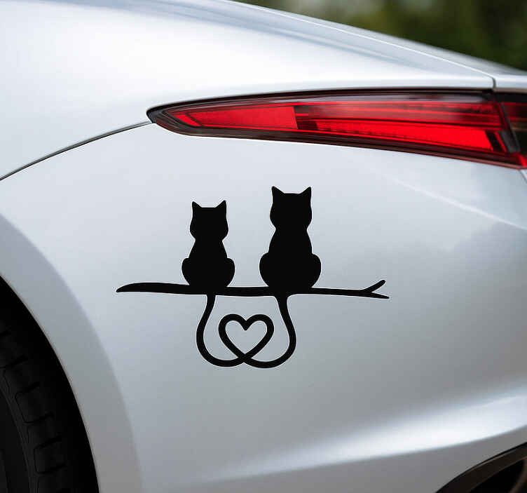 Hayvan çıkartması kedi kuyruğu kalp - TenStickers