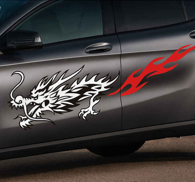 Adesivo per auto drago asiatico laterale - TenStickers