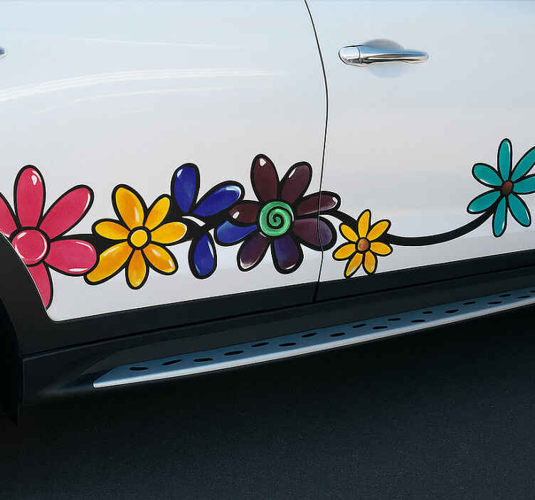 Pegatina coche envoltura floral para vehículo - TenVinilo