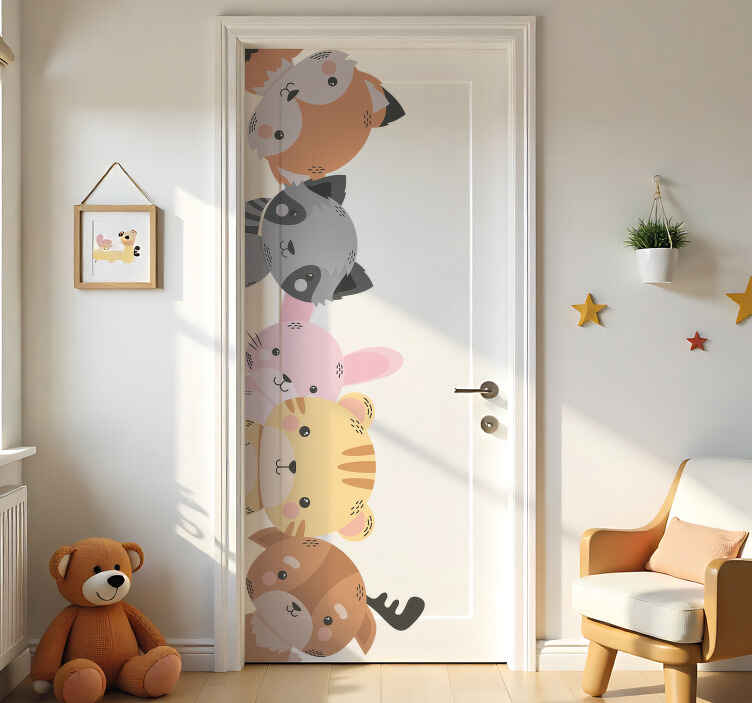 Sticker porte animaux de la forêt pour chambre enfant - TenStickers