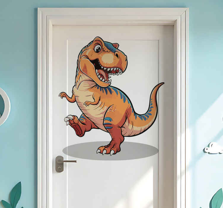 Sticker porte dinosaure pour chambre d'enfants - TenStickers
