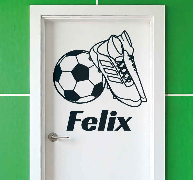 Door sticker football name for kids room - TenStickers