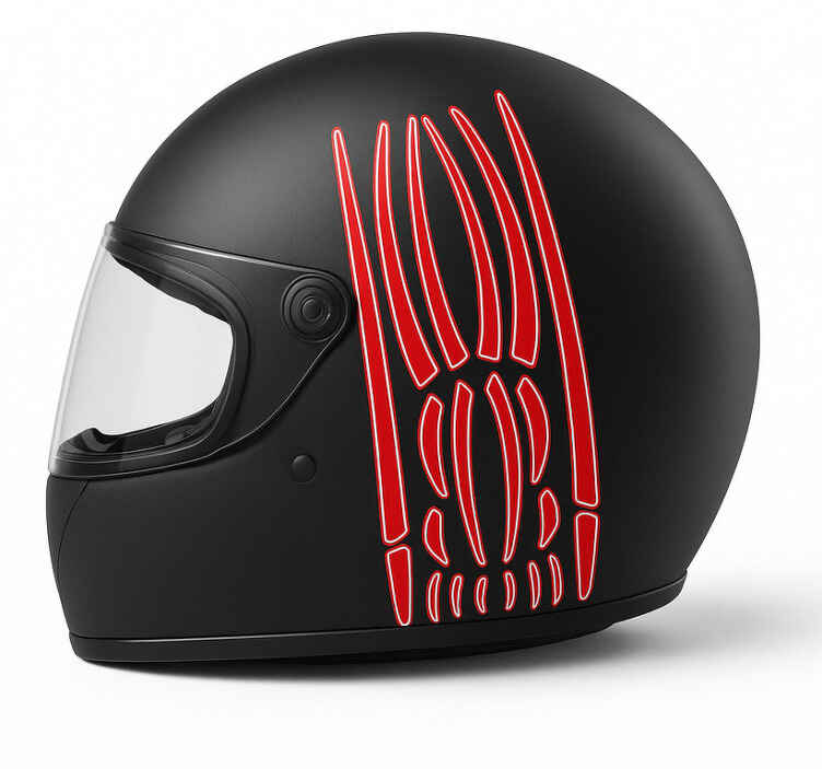 Sticker vélo rayures rouges courbées - TenStickers