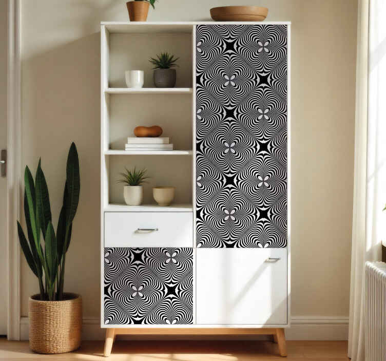 Baldų lipdukas juodai baltas trompe l'oeil - „Tenstickers“