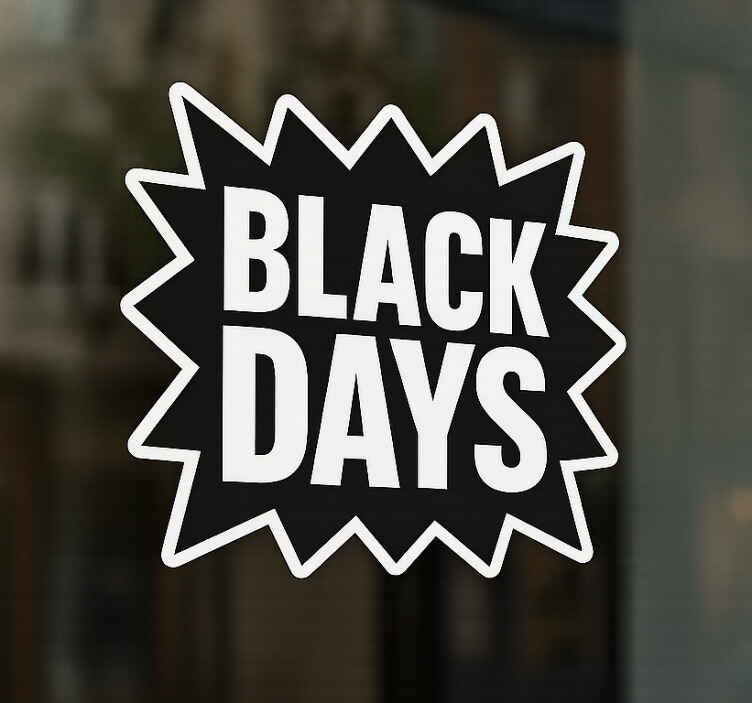 Sticker black friday design monochrome "black days" - TenStickers
