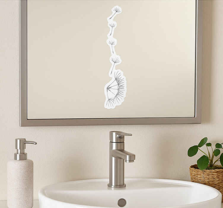 Sticker miroir graines de pissenlit en vol - TenStickers