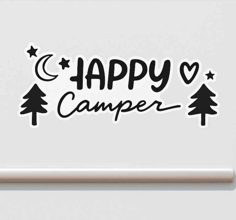 Sticker camping car campeur heureux - TenStickers