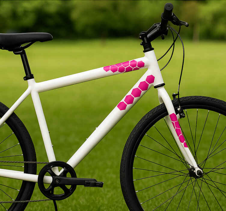 Bike sticker pink hexagon decals - TenStickers