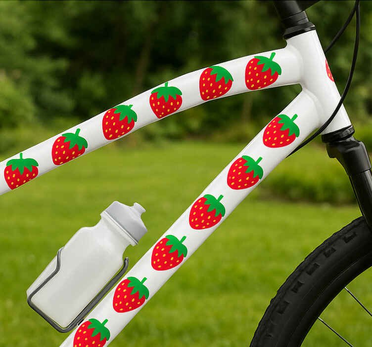 Bike sticker strawberry pattern