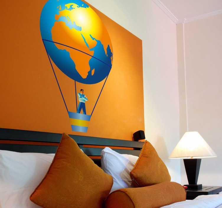 Sticker montgolfière monde