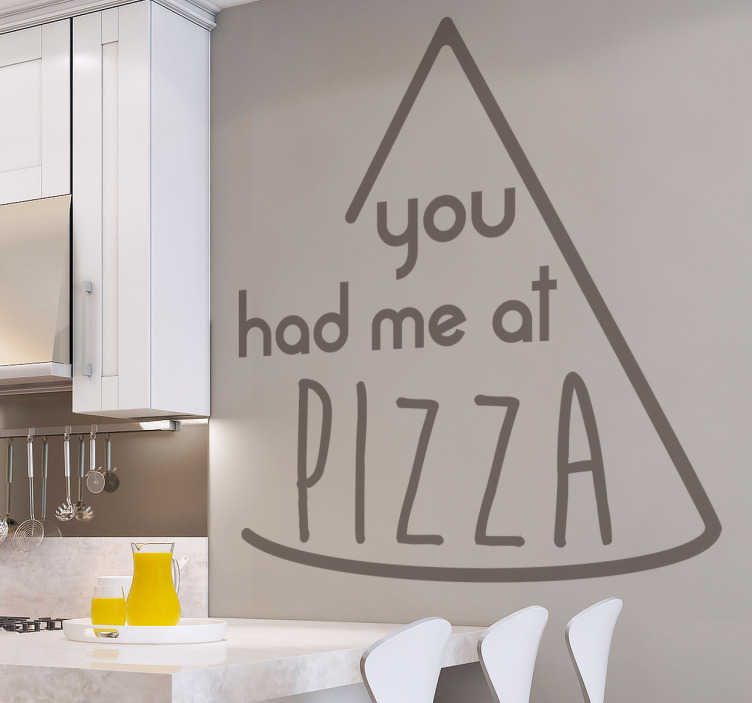 Sticker Texte Tu m'as eu à la pizza