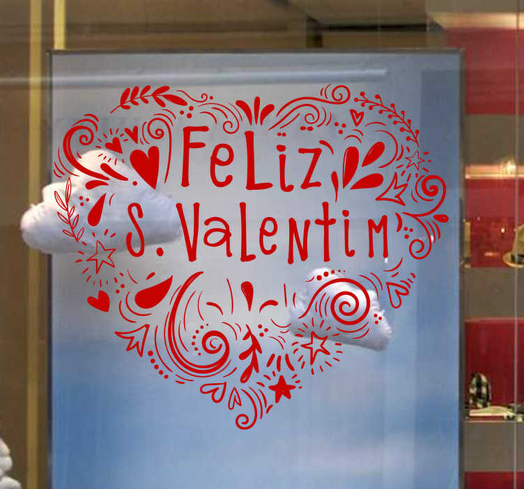 Vinil montras Feliz S. Valentim - TenStickers
