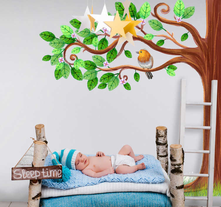 Vinilo Decorativo infantil ciudad arbol rama adhesivo pared JM8358