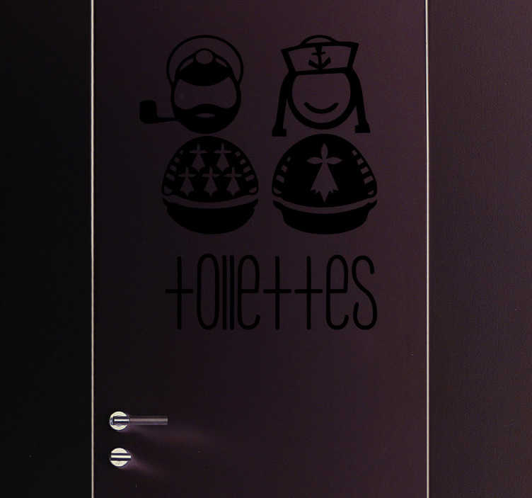 Breton tuvalet kapı sticker - TenStickers