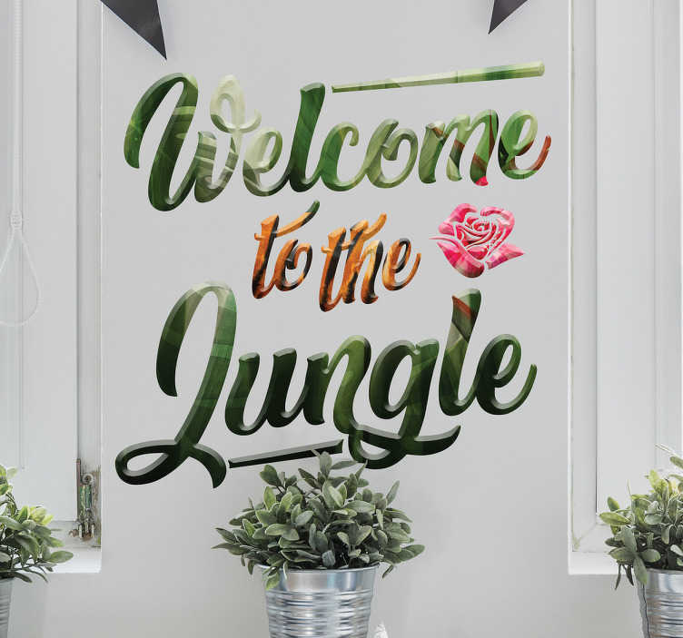 Adesivo murale camera ragazzi frase welcome to the jungle - TenStickers