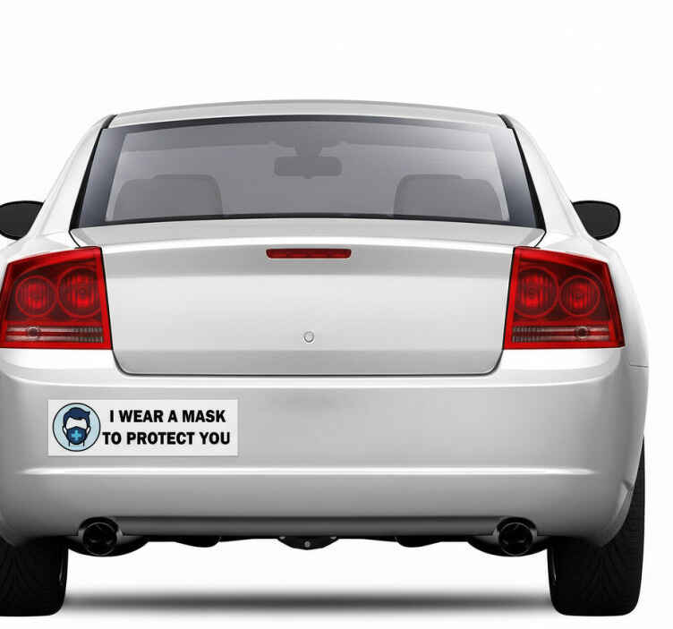 Car sticker i wear a mask to protect you - TenStickers