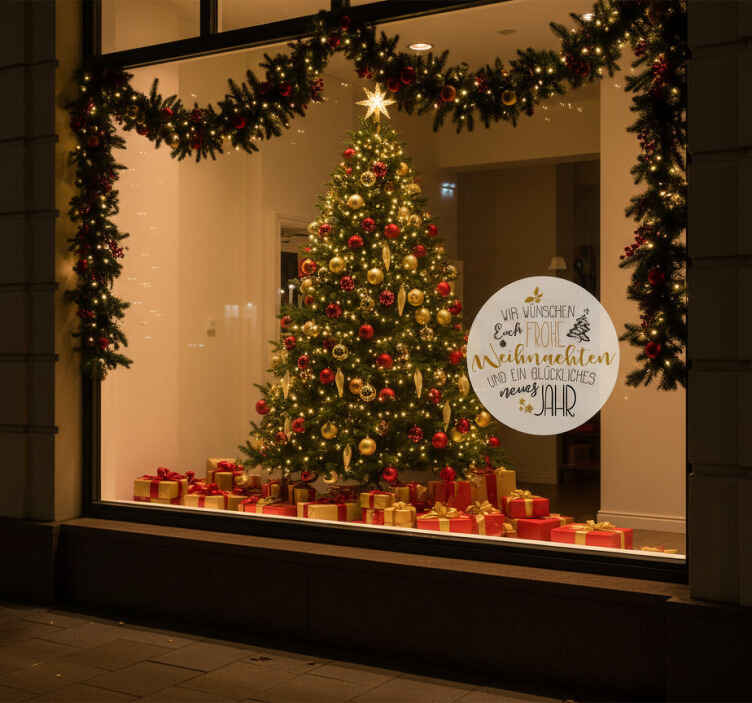 Weihnachtsaufkleber mit weihnachts- und neujahrsgrüßen - TenStickers