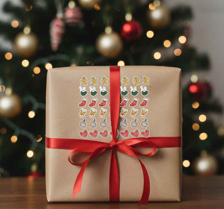 Sticker noël ensemble d'éléments festifs - TenStickers