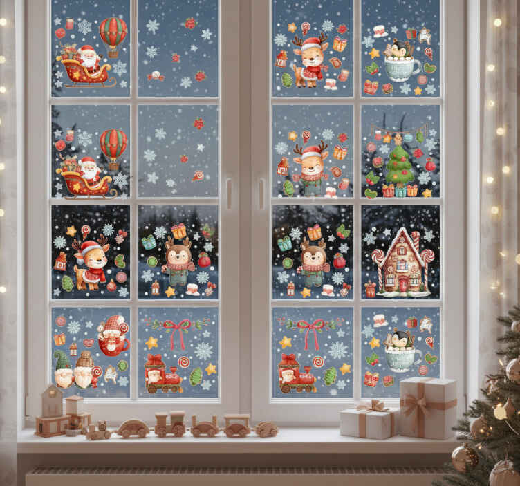 Sticker noël décorations de fenêtre hivernales - TenStickers