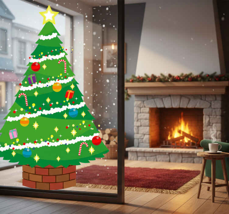Pegatina navideña árbol de navidad - TenVinilo