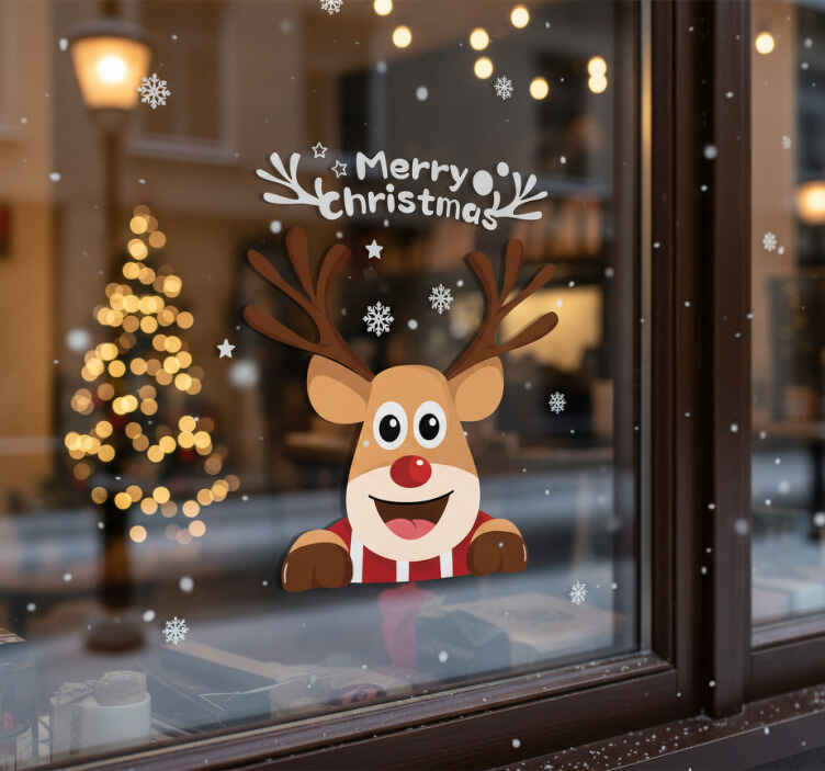 Sticker noël renne de noël - TenStickers
