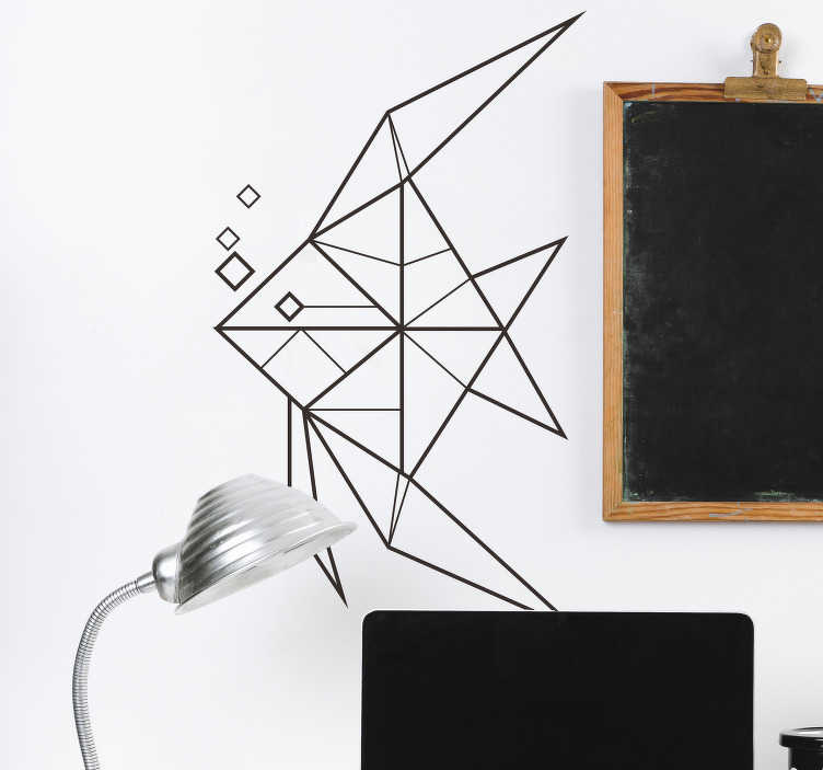 Geometric Fish Wall Sticker - TenStickers