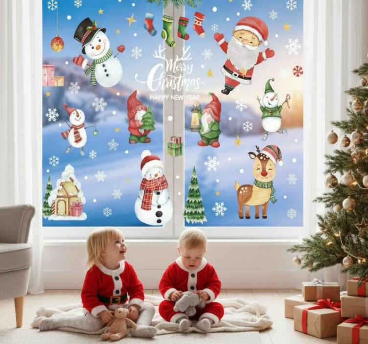 Sticker noël autocollants de fenêtre noël - TenStickers
