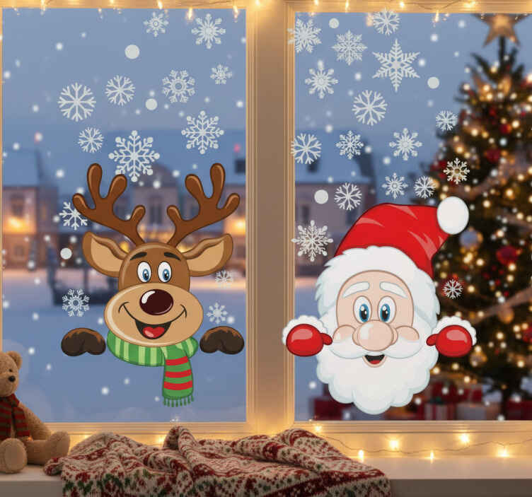 Christmas sticker christmas window stickers - TenStickers